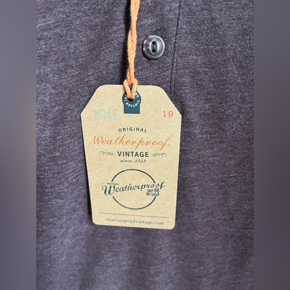 NWT - Weatherproof Vintage Henley, Chocolate, Size XL - Picture 3 of 12
